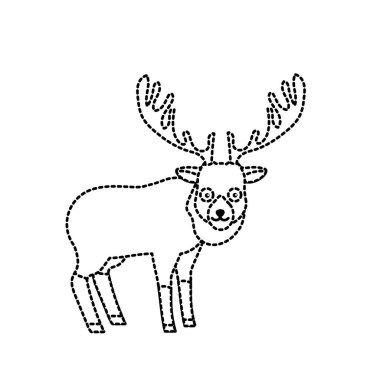 vahşi hayvan simge vektör çizim şekli sevimli geyik noktalı