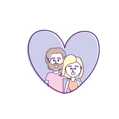 Çift kalp tasarlamak vektör içinde birlikte