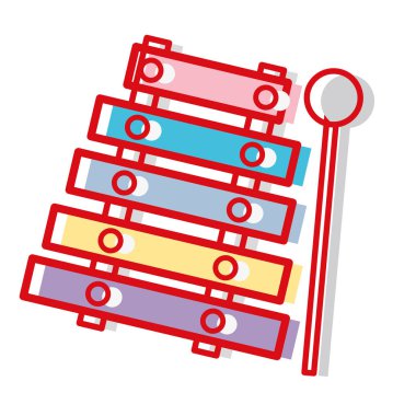 Marimba müzik enstrümanı melodi uyum vektör çizim için