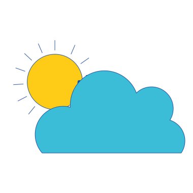 güneş tropikal hava vektör çizim ile güzel bulut