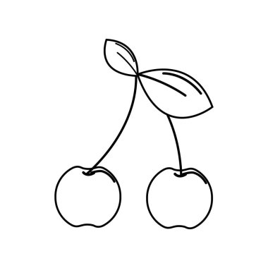 siluet kiraz meyve simge stok, vektör çizim tasarım görüntü