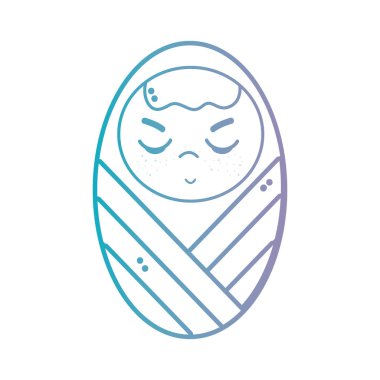 satır şirin bebek çocuk battaniye ve saç şekli vektör çizim ile