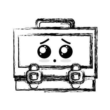 Şekil kawaii sevimli sürpriz bavul tasarlamak vektör