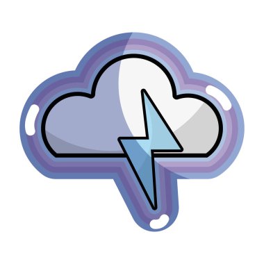 mavi bulut ve gök gürültüsü fırtına hava, vektör çizim