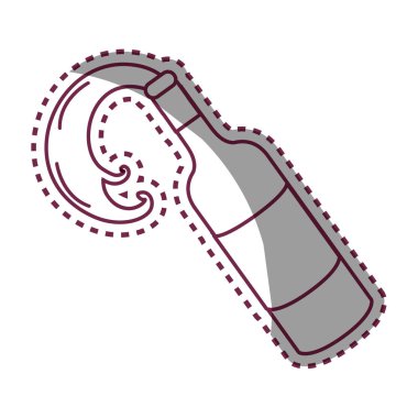 etiket satırı şişe sıçramasına şarap simge görüntüsünü, vektör çizim tasarım