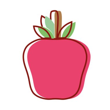 lezzetli elma meyve sağlıklı yaşam vektör çizim için