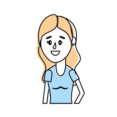 kadın saç modeli ve bluz tasarım vektör çizim ile