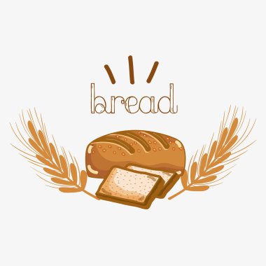 leziz buğday ekmeğine doğranmış ekmek, vektör çizim