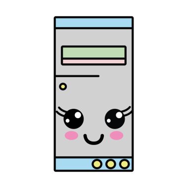 Kawaii şirin mutlu sabit disk vektör çizim