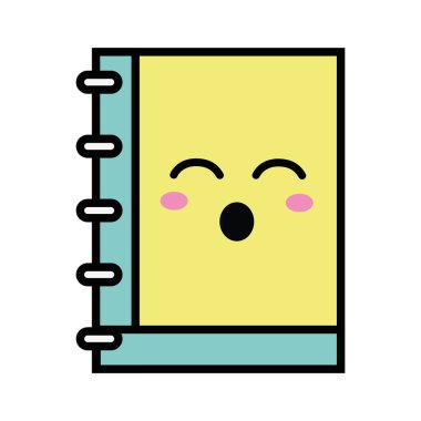 Kawaii şirin komik defter araç vektör çizim