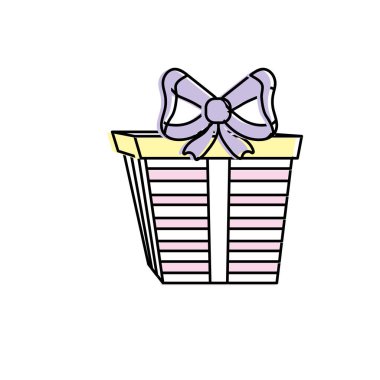 Mevcut hediye ile şerit yay süsleme tasarlamak vektör