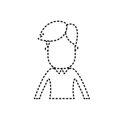 saç tasarım ve giyim vektör çizim ile noktalı şekil adam