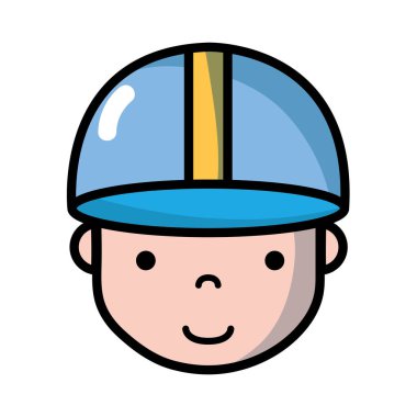 vektör çizim avatar adam kafa kapaklı tasarım