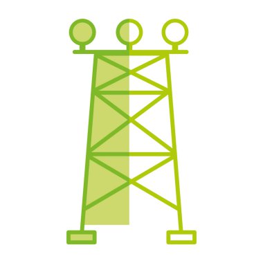 siluet havlu enerji teknoloji ve endüstriyel elektrik vektör çizim