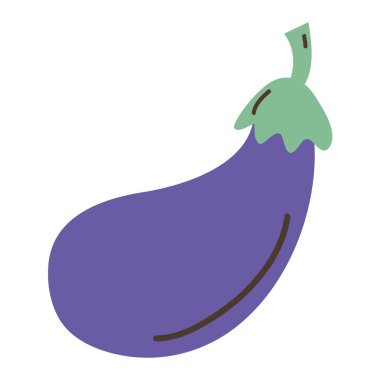 lezzetli taze patlıcan organik sebze, vektör çizim