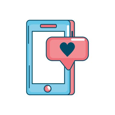 sohbet kabarcık vektör çizim ile Smartphone teknoloji