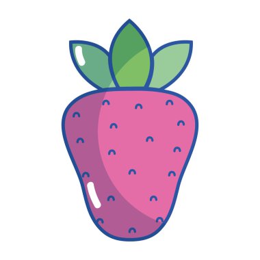 lezzetli çilek meyve sağlıklı yaşam vektör çizim için