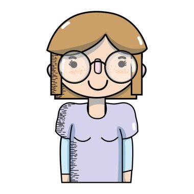 giysilerini ve saç modeli ile güzellik kız tasarlamak vektör çizim