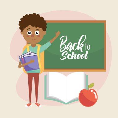 sırt çantası ve Kitaplar okul vektör çizim yedeklemek için çocuk