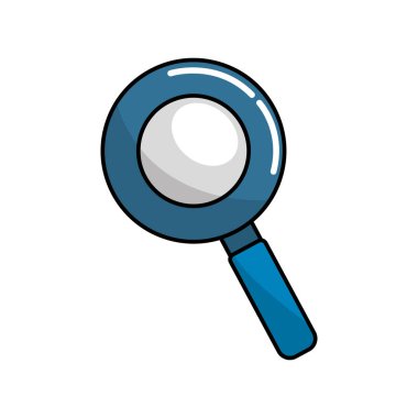 mavi Büyüteç görme duyusuyla ilgili arama aracı, vektör çizim