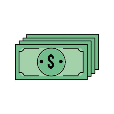 faturaları doları cas para para birimi vektör çizim