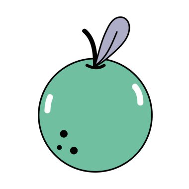 lezzetli elma meyve vitamin ve protein vektör çizim ile