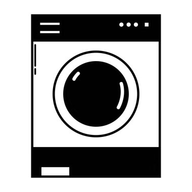 Giysi vektör çizim temizlemek için kontur güzel çamaşır makinesi teknolojisi