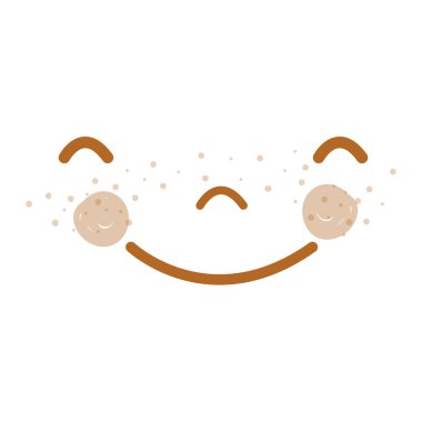 mutlu yüz yakın göz ve yanak, vektör çizim tasarım