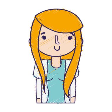 giysilerini ve saç modeli ile güzellik kız tasarlamak vektör çizim