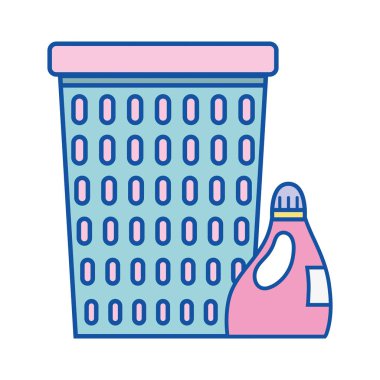 sepet tasarımı yumuşatıcı şişe ürün vektör çizim ile