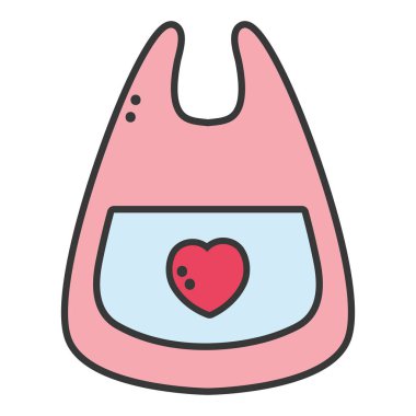 vektör çizim yemek için kullanılan bib bebek araç