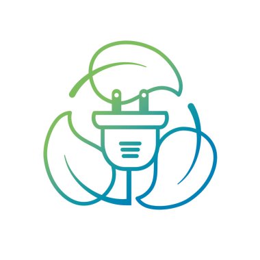 ekoloji güç kablosu ile doğal vektör çizim bırakır