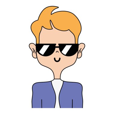 komik adam şık kıyafetler ve saç modeli tasarlamak vektör