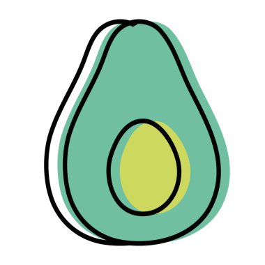 protein beslenme vektör çizim ile lezzetli avokado meyve