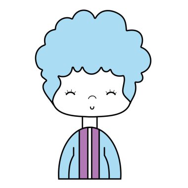 şık takım elbise ve saç tasarım vektör illusration güzel çocuk