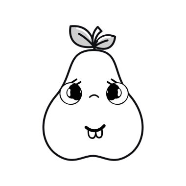 siluet kawaii güzel üzgün armut kutsal kişilerin resmi, vektör çizim