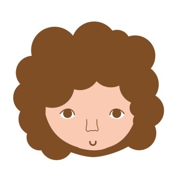 Adam yüz kıvırcık saçlı kutsal kişilerin resmi, vektör çizim tasarım ile