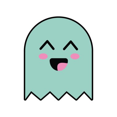 Kawaii şirin mutlu video oyunu karakteri vektör çizim