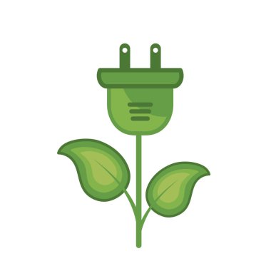 ekoloji güç kablosu ile doğal vektör çizim bırakır