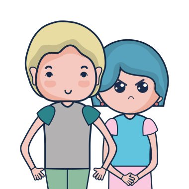 Güzellik çift ile birlikte saç modeli tasarım illüstrasyon vektör