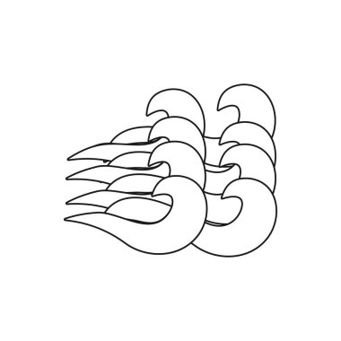 satır güzel okyanus dalgalarının yaz gün vektör çizim için