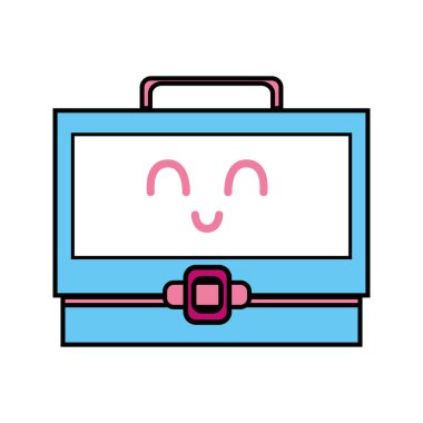 Kawaii şirin mutlu bavul tasarlamak vektör