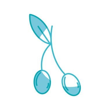 siluet lezzetli kiraz meyve sağlıklı yaşam vektör çizim için