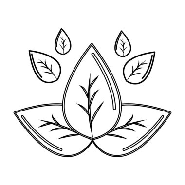 siluet yaprak çevre sağlık yiyecek, vektör çizim