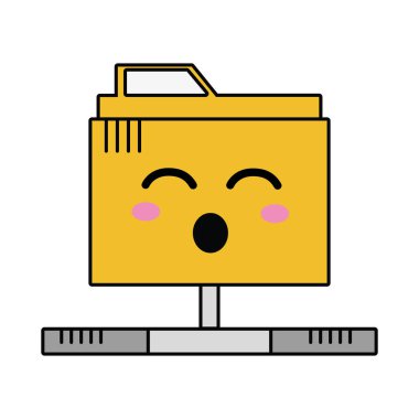 Kawaii şirin komik dosya bilgi vektör çizim