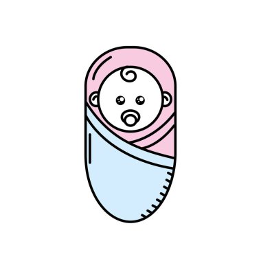 şirin bebek emziği tasarım ve battaniye vektör çizim ile