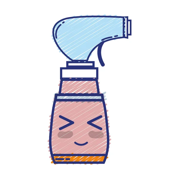 Kawaii Bonito Engraçado Spray Garrafa Vetor Ilustração —  Vetores de Stock
