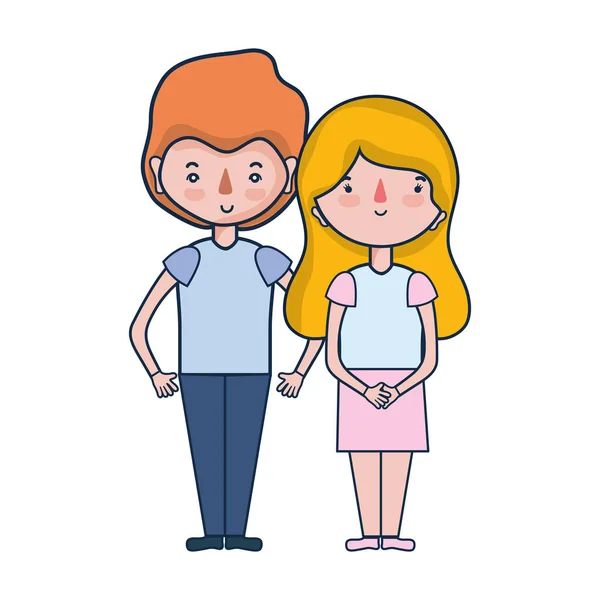 Pareja Belleza Junto Con Diseño Del Peinado Vector Ilustración — Vector de stock