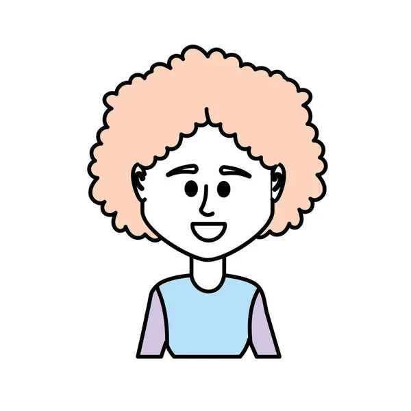 Аватар Женщина Прической Блузка Дизайн Векторной Иллюстрации — стоковый вектор