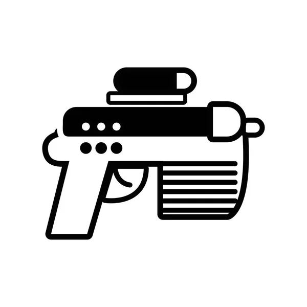 Pistolet Contour Armée Militaire Protection Dans Illustration Vectorielle Guerre — Image vectorielle